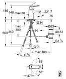 Grohe Eurosmart Cosmopolitan - Umývadlová batéria s výpusťou, chróm