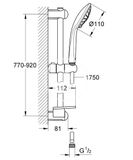 Grohe Euphoria - Súprava sprchovej hlavice 110 Massage, tyče a hadice, 3 prúdy, chróm