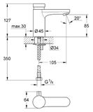 Grohe Eurosmart Cosmopolitan T - Samozatváracia umývadlová batéria, chróm