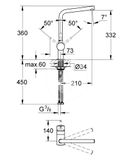 Grohe Minta - Páková drezová batéria, supersteel