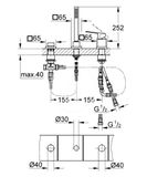 Grohe Eurocube - Batéria na okraj vane, 3-otvorová inštalácia, chróm