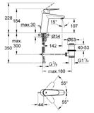 Grohe Eurodisc Cosmopolitan - Umývadlová batéria s výpustom, chróm