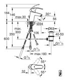 Grohe Eurosmart - Umývadlová batéria s výpusťou, chróm