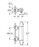 Grohe Grohtherm 1000 - Termostatická sprchová batéria, chróm