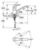 Grohe Euroeco - Páková drezová batéria, chróm