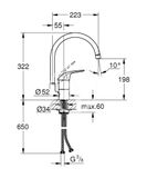 Grohe Euroeco - Páková drezová batéria, chróm