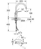 Grohe Euroeco Special - Páková drezová batéria, chróm