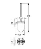 Grohe Essentials Cube - WC kefa s držiakom, chróm