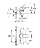 Grohe Eurostyle - Páková sprchová batéria, chróm