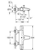 Grohe Grohtherm 800 - Termostatická vaňová batéria, chróm