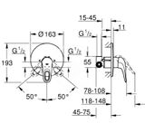 Grohe Eurostyle - Páková sprchová batéria pod omietku s telesom, chróm