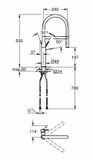 Grohe Essence - Drezová batéria s flexibilným ramenom, s prepínačom, chróm