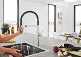 Grohe Essence - Drezová batéria s flexibilným ramenom, s prepínačom, chróm