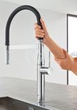 Grohe Essence - Drezová batéria s flexibilným ramenom, s prepínačom, chróm