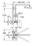 Grohe Euphoria - Sprchový systém s vaňovým termostatom na omietku, chróm