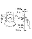 Grohe Eurostyle - Sprchová batéria pod omietku s telesom, chróm