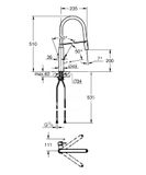 Grohe Concetto - Drezová batéria s flexibilným ramenom a prepínačom, supersteel