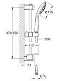 Grohe Euphoria - Sprchová súprava 110 s tyčou, 3 prúdy, chróm