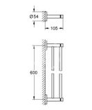 Grohe Essentials - Držiak na uteráky, 650 mm, chróm