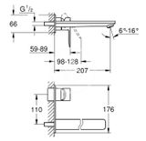 Grohe Lineare - Umývadlová batéria L pod omietku, 2-otvorová inštalácia, supersteel