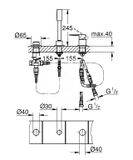 Grohe Lineare - Batéria na okraj vane, 3-otvorová inštalácia, chróm