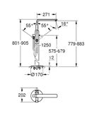 Grohe Lineare - Páková vaňová batéria, kefovaný nikel