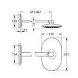 Grohe Rainshower SmartControl - Hlavová sprcha Mono, 36x22 cm, sprchové rameno 45 cm, chróm