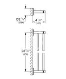 Grohe Essentials - Dvojramenný držiak na uteráky, kefovaný tmavý grafit