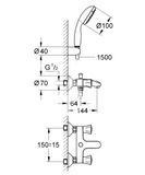 Grohe Costa L - Vaňová batéria s príslušenstvom, chróm