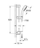 Grohe Tempesta New - Sprchová súprava Cosmopolitan 100 s tyčou, 1jet, chróm