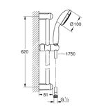 Grohe Tempesta New - Sprchová súprava, 3jet, chróm