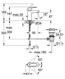 Grohe BauEdge - Umývadlová batéria s výpustom, chróm