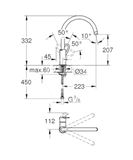 Grohe BauEdge - Páková drezová batéria, chróm