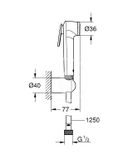 Grohe Tempesta-F - Bidetová spŕška s držiakom a hadicou 1,25 m, chróm