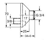 Grohe Náhradné diely - S-prípojka 17 mm, chróm