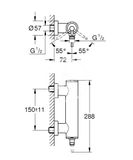 Grohe Atrio - Sprchová batéria, kefovaný Hard Graphite