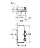 Grohe Grohtherm SmartControl - Termostatická vaňová batéria, chróm