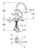 Grohe Concetto - Drezová batéria s výsuvnou spŕškou, supersteel