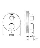 Grohe Atrio - Termostatická batéria pod omietku pre 2 spotrebiče, kefovaný Hard Graphite