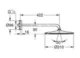 Grohe Rainshower - Hlavová sprcha 310 Mono, 1 prúd, sprchové rameno 42 cm, chróm