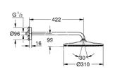 Grohe Rainshower - Hlavová sprcha 310 Mono 9,5 l/min, 1 prúd, sprchové rameno 42 cm, chróm