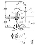 Grohe Concetto - Drezová batéria s výsuvnou spŕškou, chróm