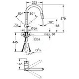 Grohe Minta - Drezová batéria s výsuvnou spŕškou, chróm