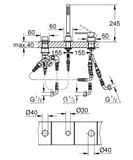 Grohe Plus - Batéria na okraj vane, 3-otvorová inštalácia, chróm