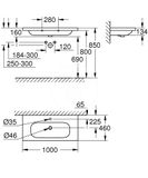 Grohe Euro Ceramic - Umývadlo s prepadom 100x46 cm, PureGuard, alpská biela