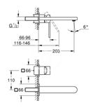 Grohe Plus - Umývadlová batéria L pod omietku, 2-otvorová inštalácia, chróm