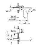 Grohe Plus - Umývadlová batéria M pod omietku, 2-otvorová inštalácia, chróm