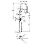 Grohe Essence - Drezová batéria s flexibilným ramenom s prepínačom, kefovaný Cool Sunrise