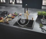 Grohe Essence - Drezová batéria s flexibilným ramenom s prepínačom, kefovaný Cool Sunrise