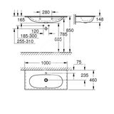 Grohe Essence - Umývadlo s prepadom 100x46 cm, PureGuard, alpská biela